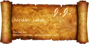 Jordán Jakab névjegykártya